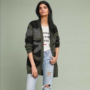 Anthropologie camo oversized cardigan